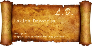 Lakics Dorottya névjegykártya